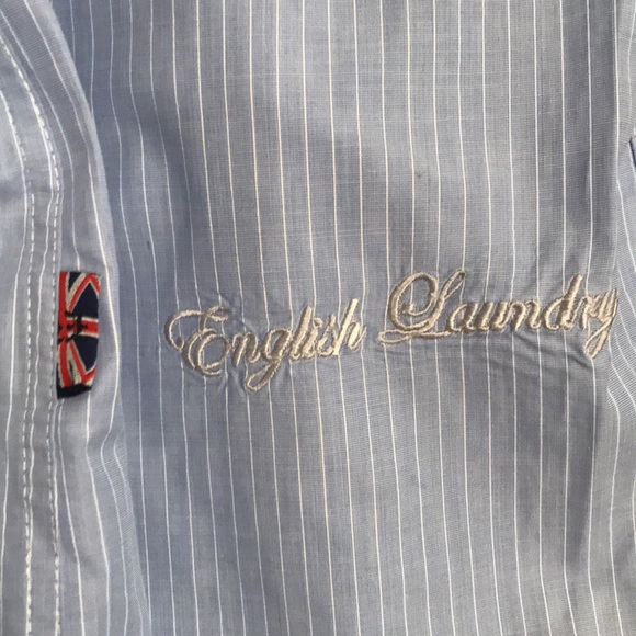 English Laundry • Blue Pinstripe Oxford Shirt - Picture 8 of 8